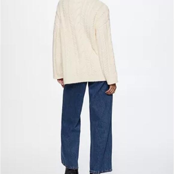 Mango MNG Ivory Cardigan Rope Size Medium - Picture 4 of 10
